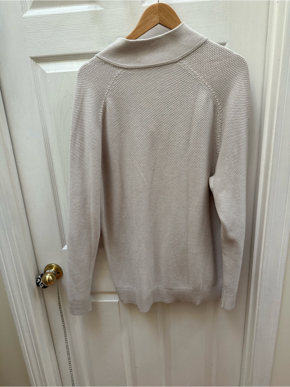 Lululemon Textured Knit Half-Zip Sweater Quarter-Zip Knit Sweater tan Beige XL - Picture 7 of 8